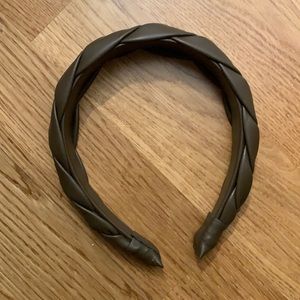 Anthropologie Faux Leather Braided Headband